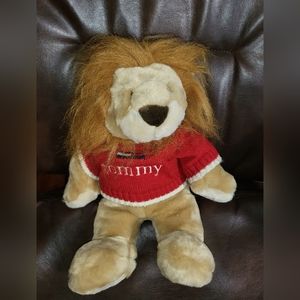 2001 Tommy Hilfiger Lion Wearing Red Tommy Sweater Plush Stuffed 13"